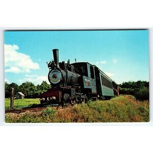 Boothbay Railway Museum Steam Train Postcard Maine Photochrome